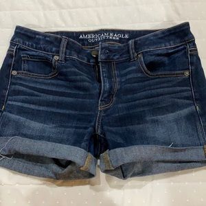 Dark wash MIDI AE shorts